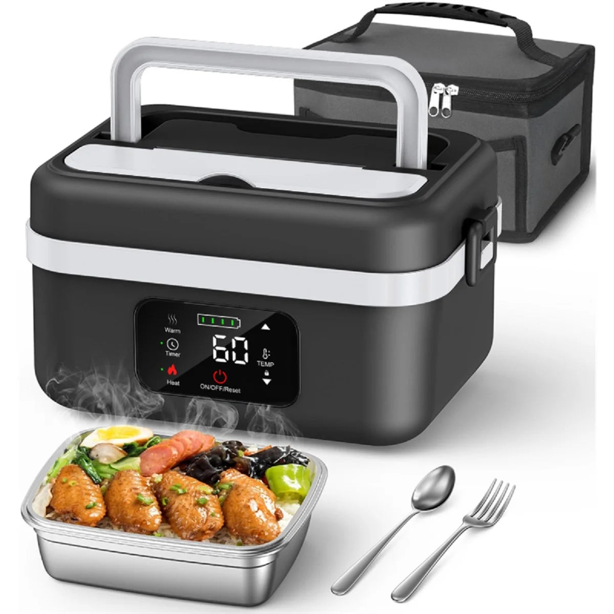 Rechargeable 8000mAh Timer Lunch Box with Warmer