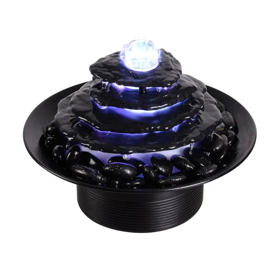 Stone Flake Waterfall Tabletop Fountain