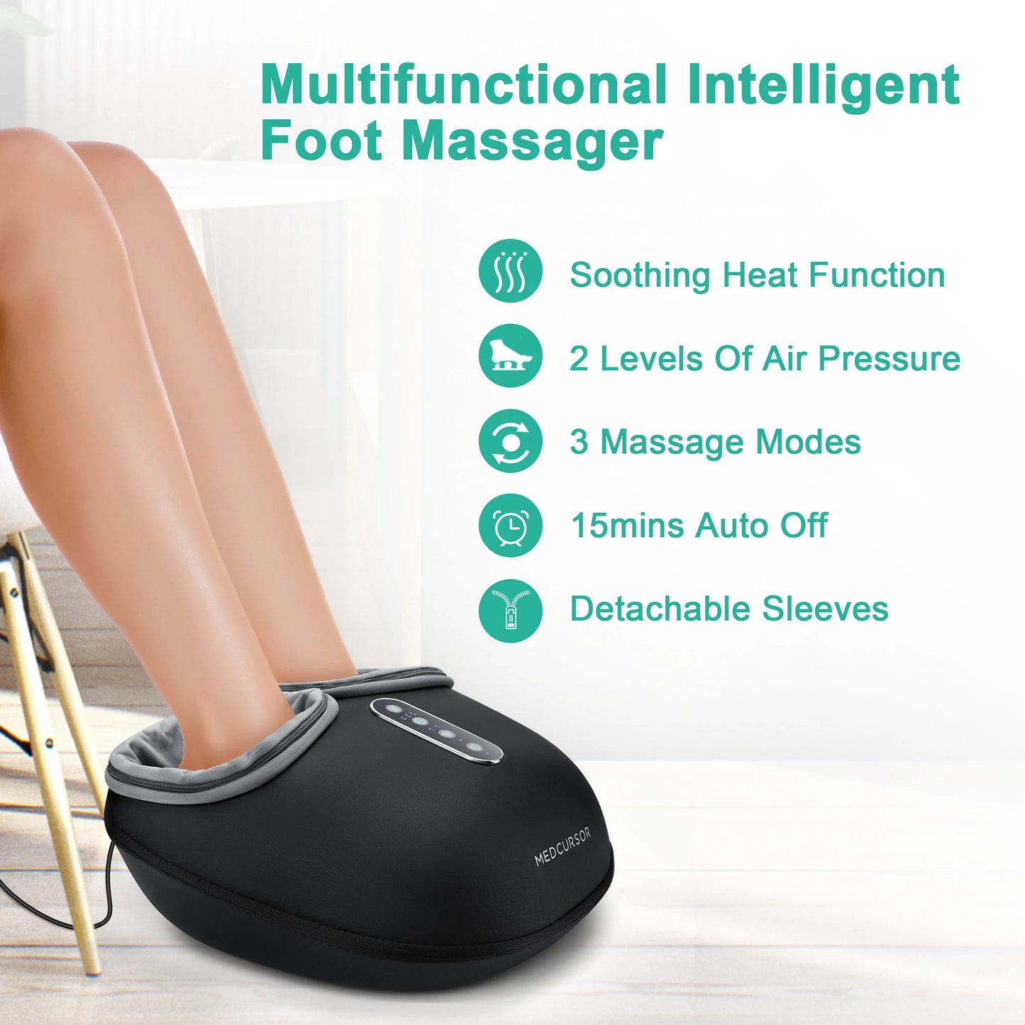 Medcursor Shiatsu Foot Massager With Heat Rollers