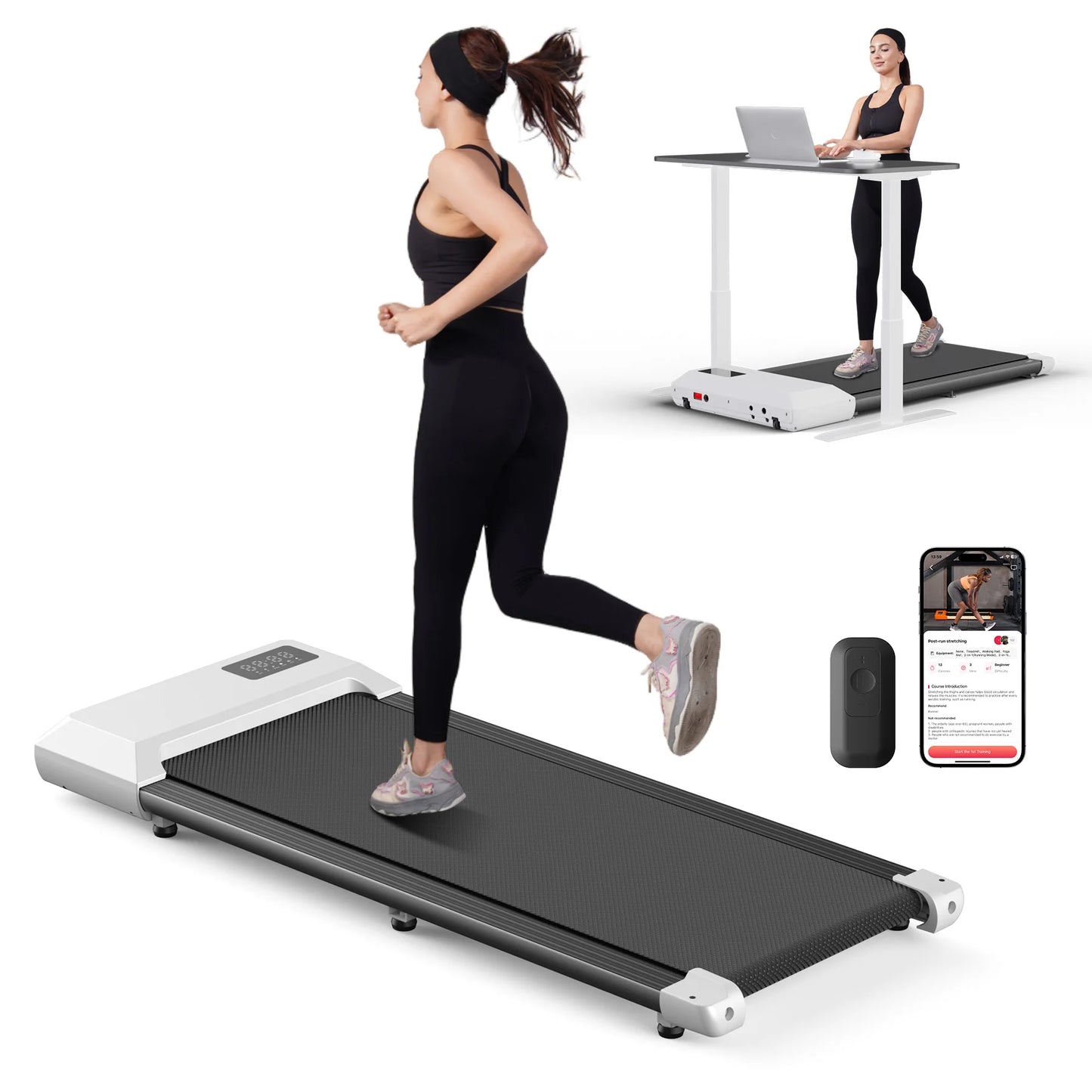 Treadmill 2.5 HP Home Walking Running Pad LCD Display