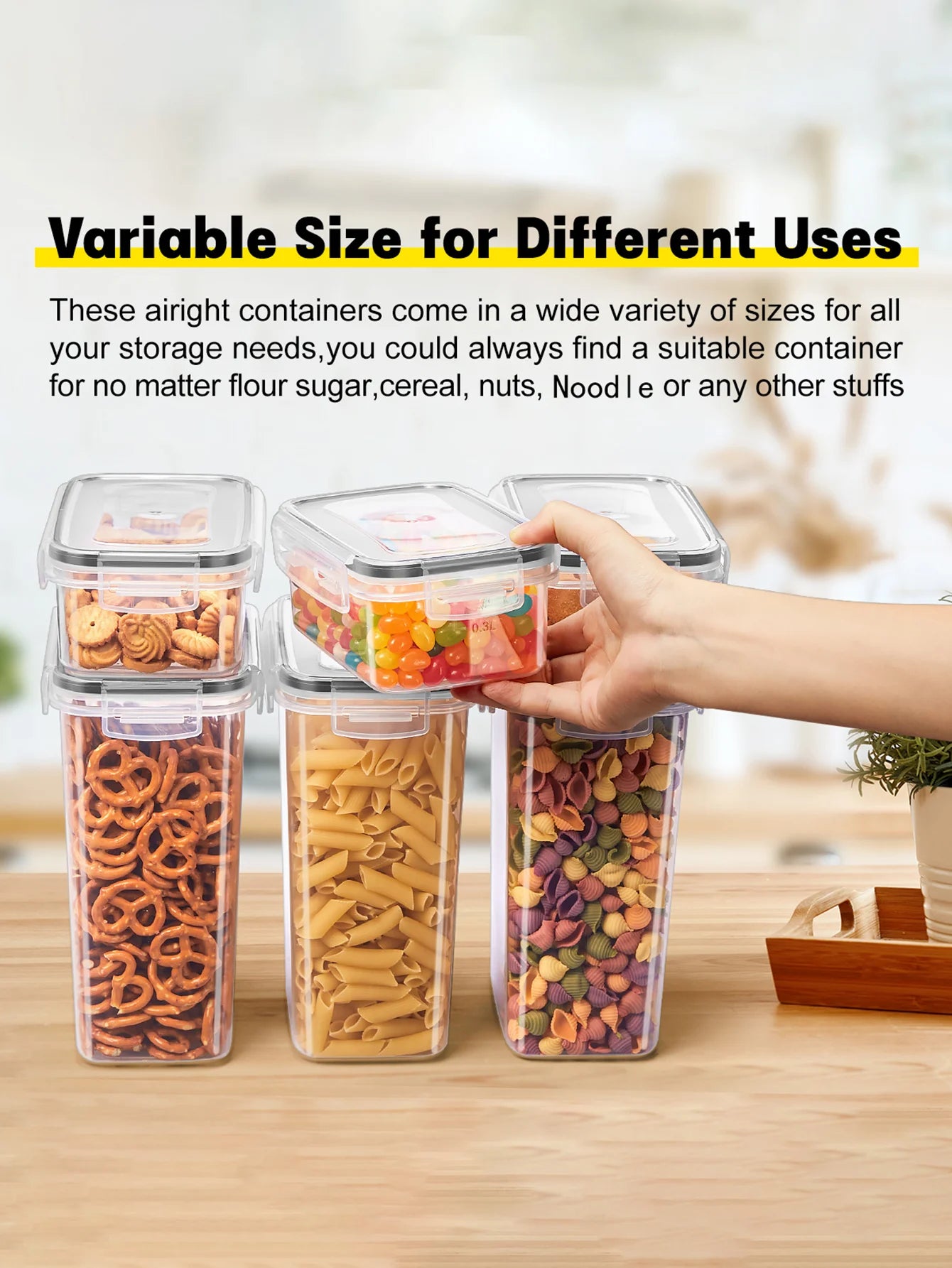 Airtight Storage Containers 30pc Labeled Jars For Grains And Flour