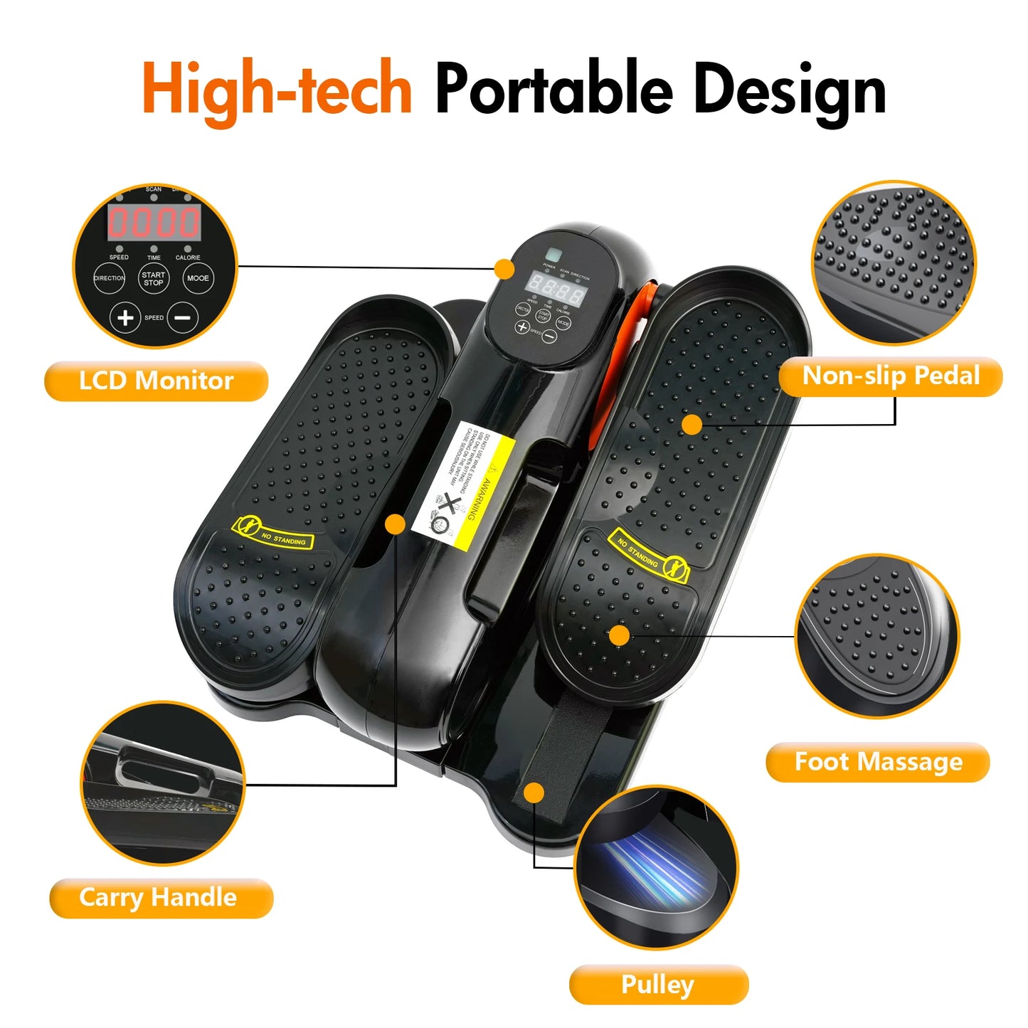 GamewiuHign Under Desk Elliptical Exerciser