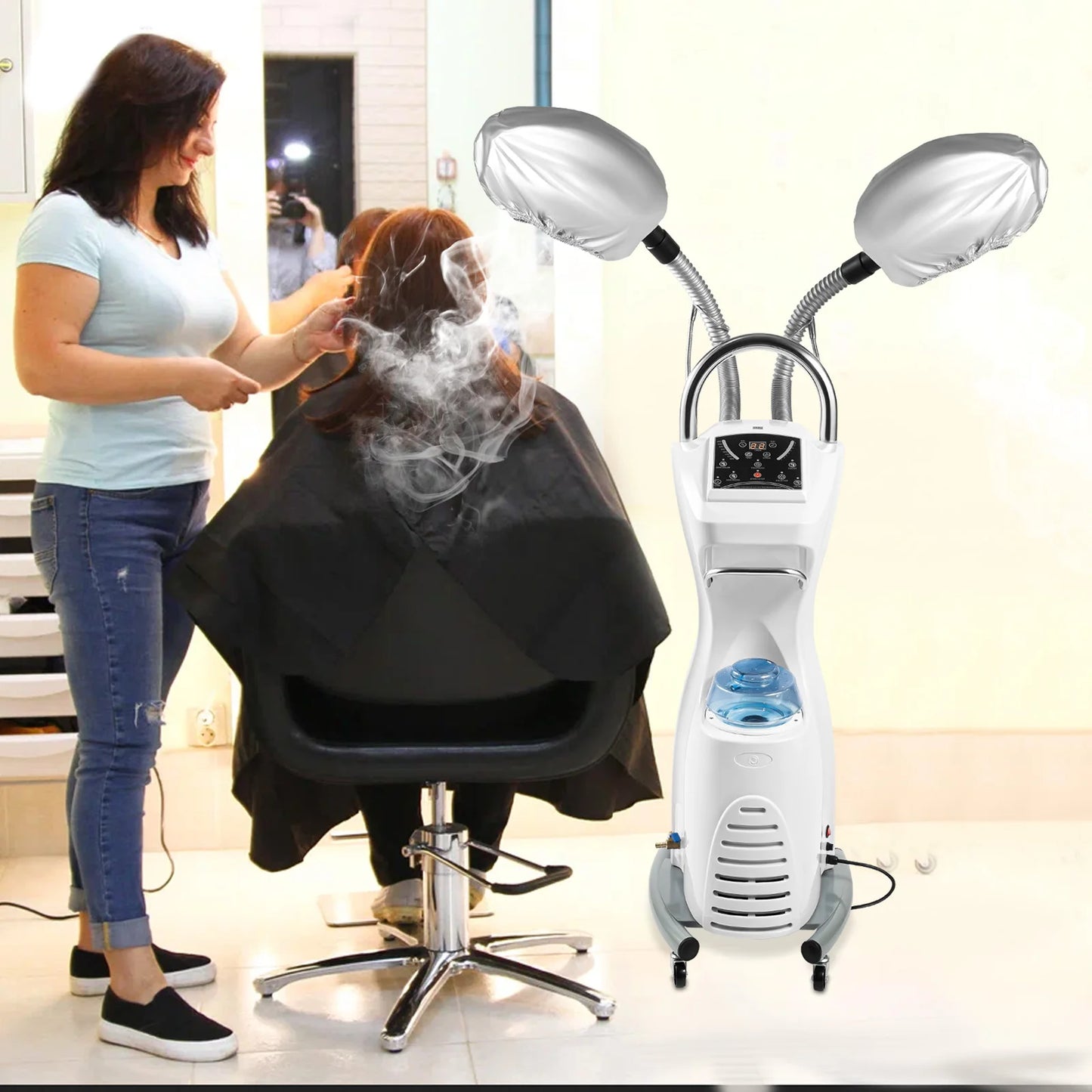 Standing Hair Care SPA Machine White Beauty 110v Hair Coloring Treatment Hair Dryer Styling Nano Steam Beauty Salons