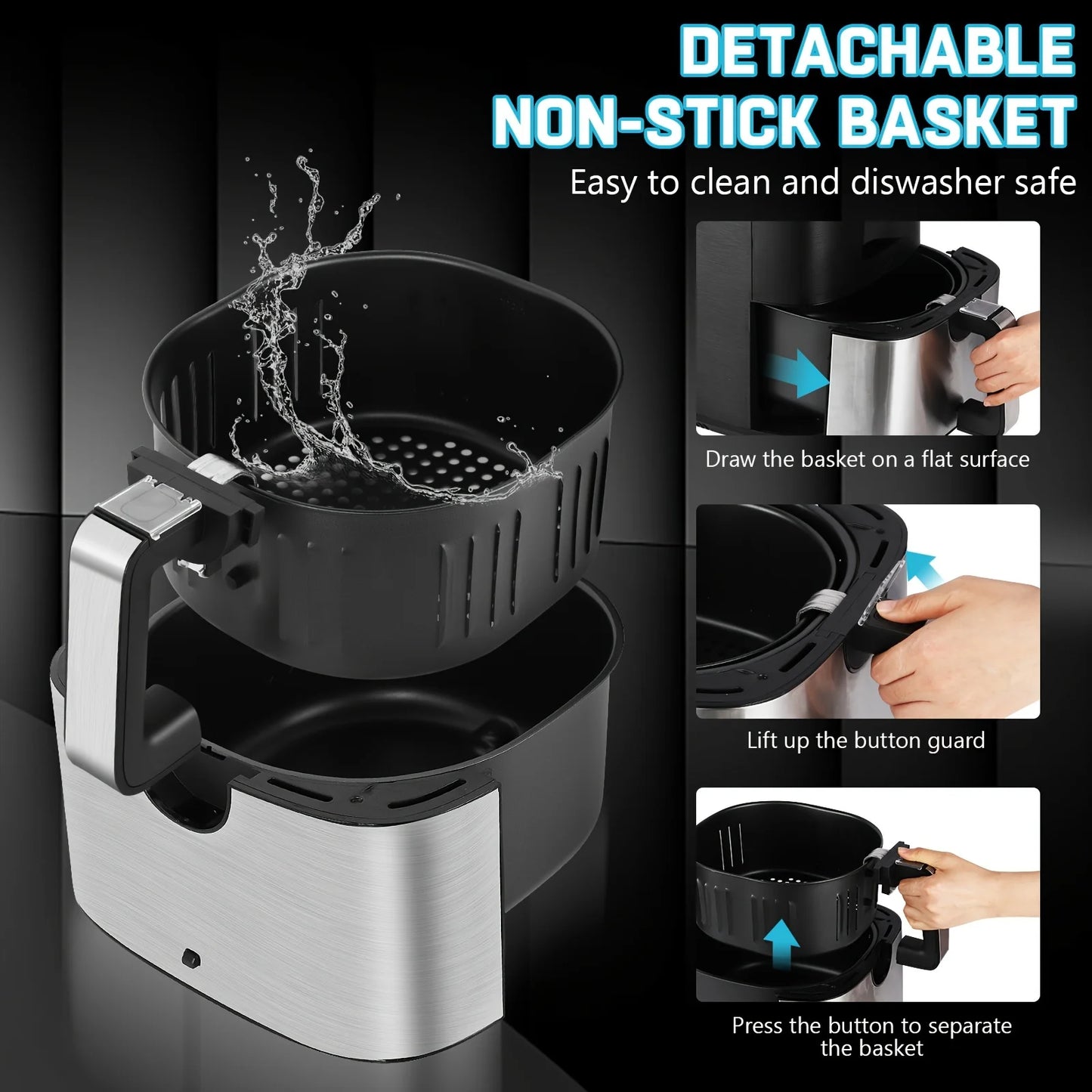 KitCook Air Fryer 1500W With 8 Presets