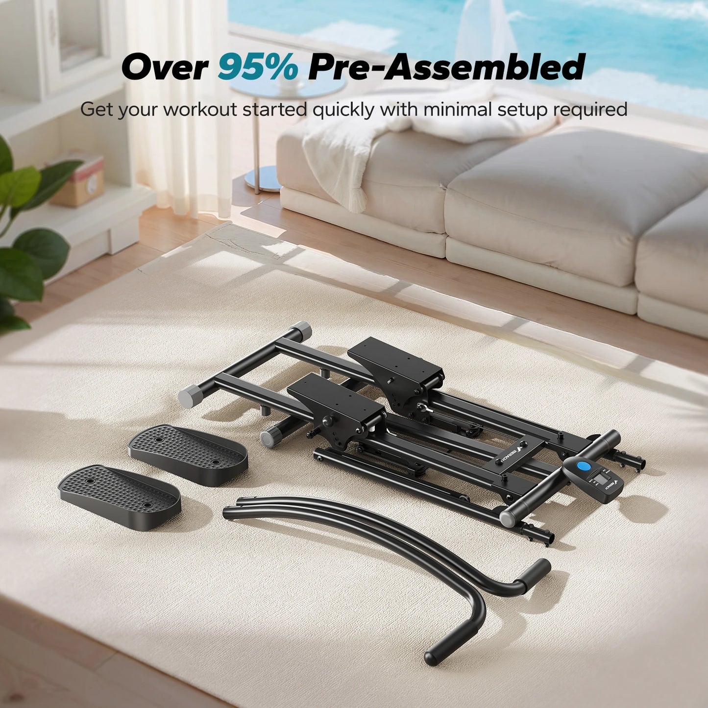 MERACH Stair Stepper for Home Gym New Version for Full-Body Workout Compact Folding Stair Climber with Extended Step Range
