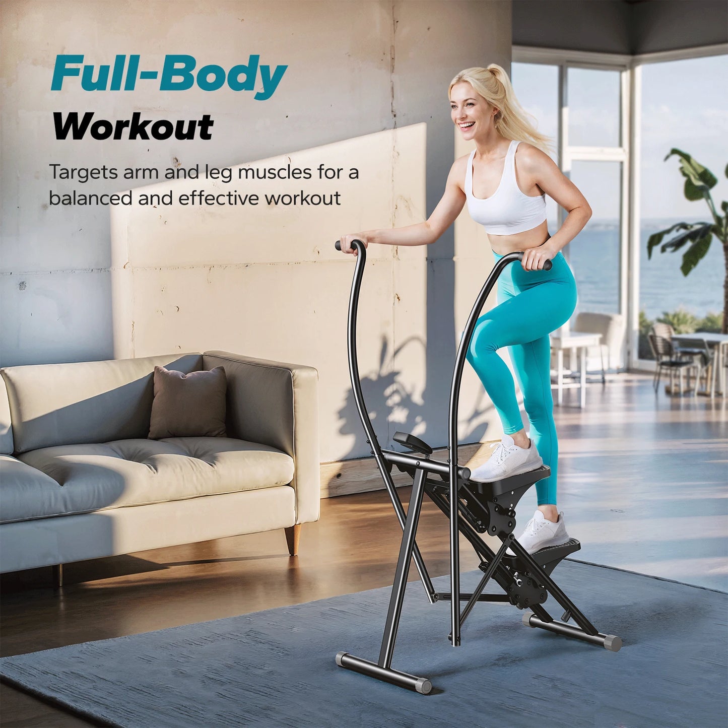 MERACH Stair Stepper for Home Gym New Version for Full-Body Workout Compact Folding Stair Climber with Extended Step Range