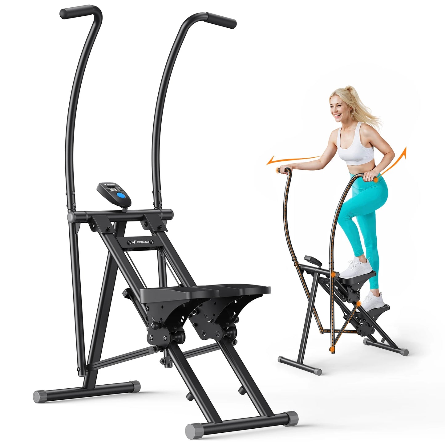MERACH Stair Stepper for Home Gym New Version for Full-Body Workout Compact Folding Stair Climber with Extended Step Range