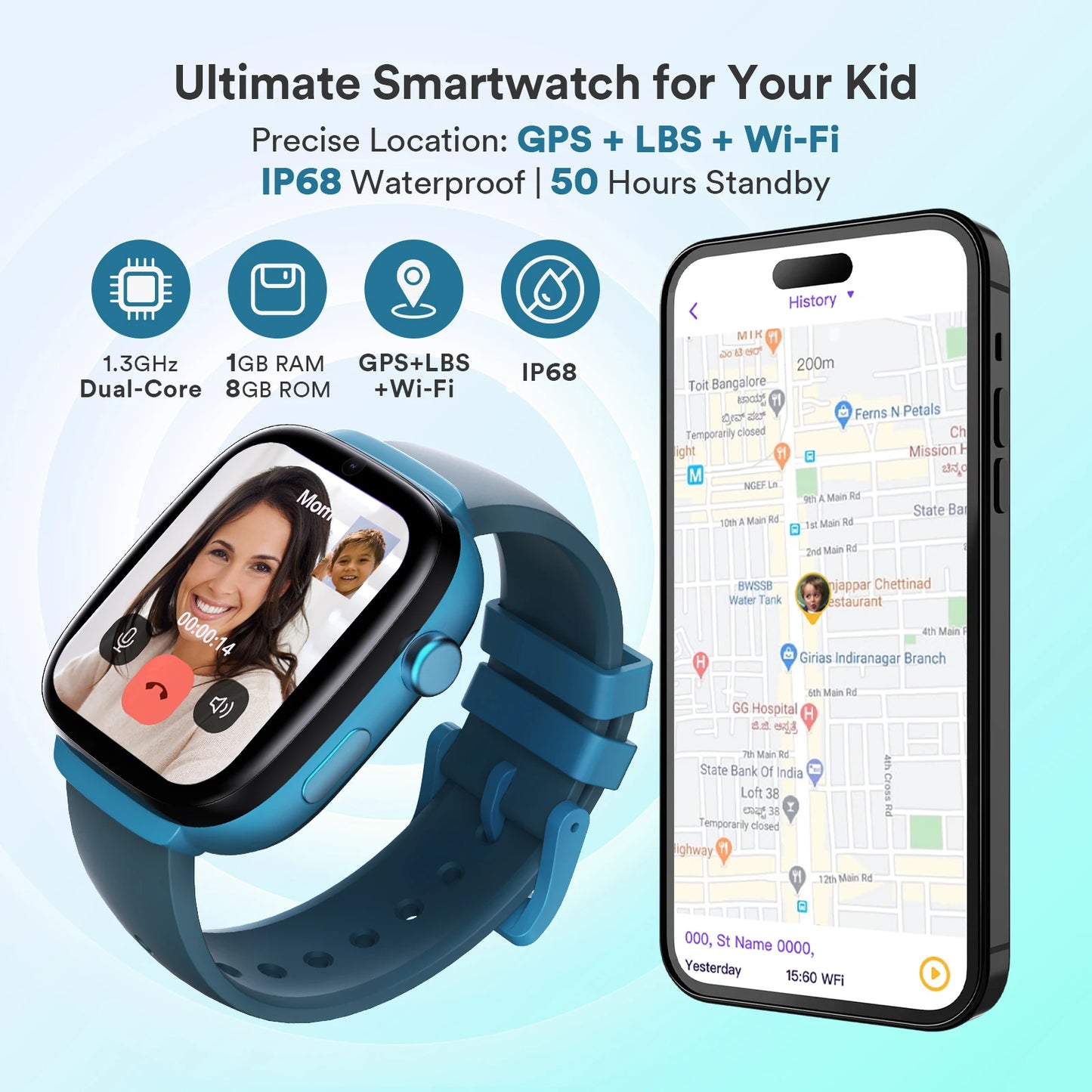EIOTMART 4G Kids Smartwatch SOS Parental Controls