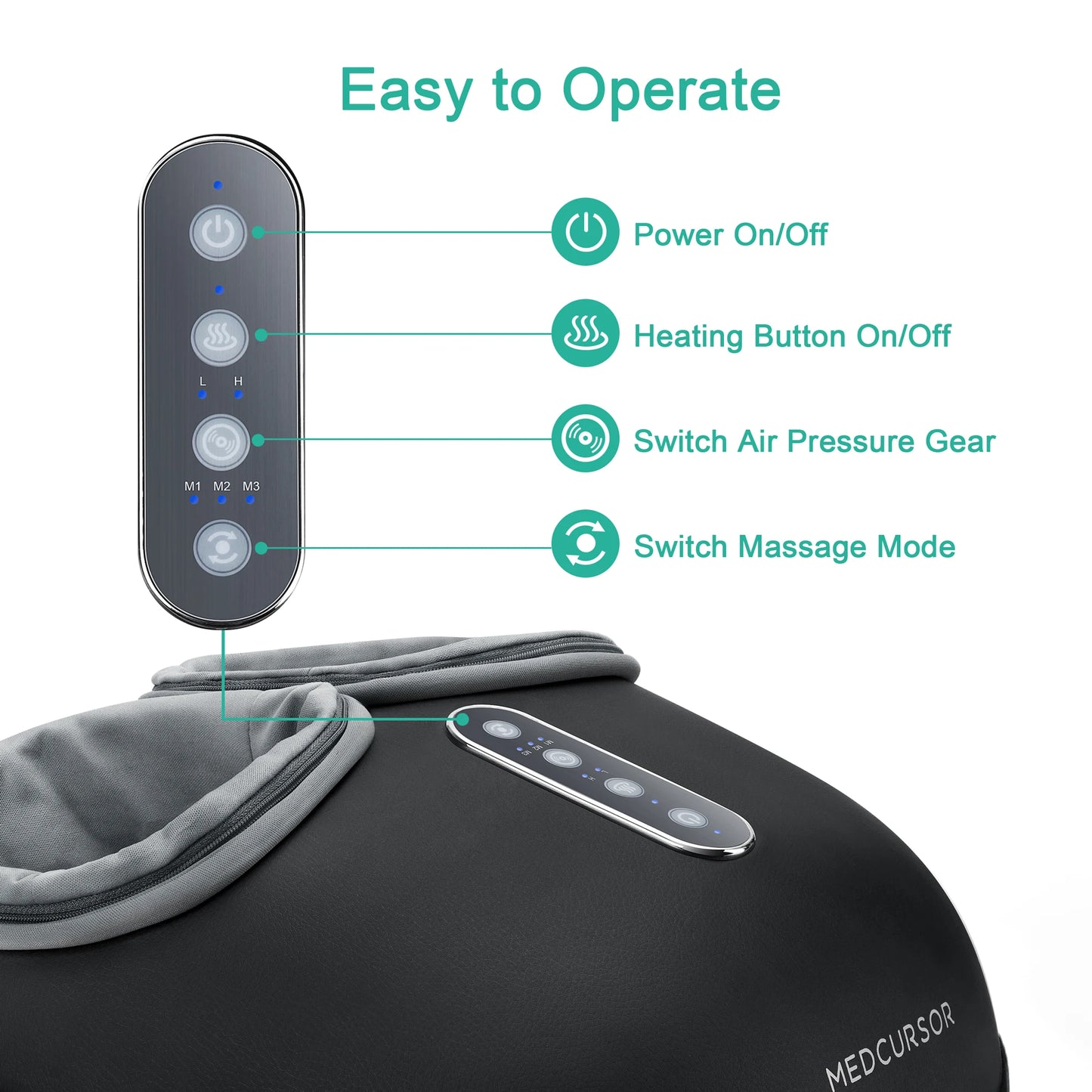 Medcursor Shiatsu Foot Massager With Heat Rollers