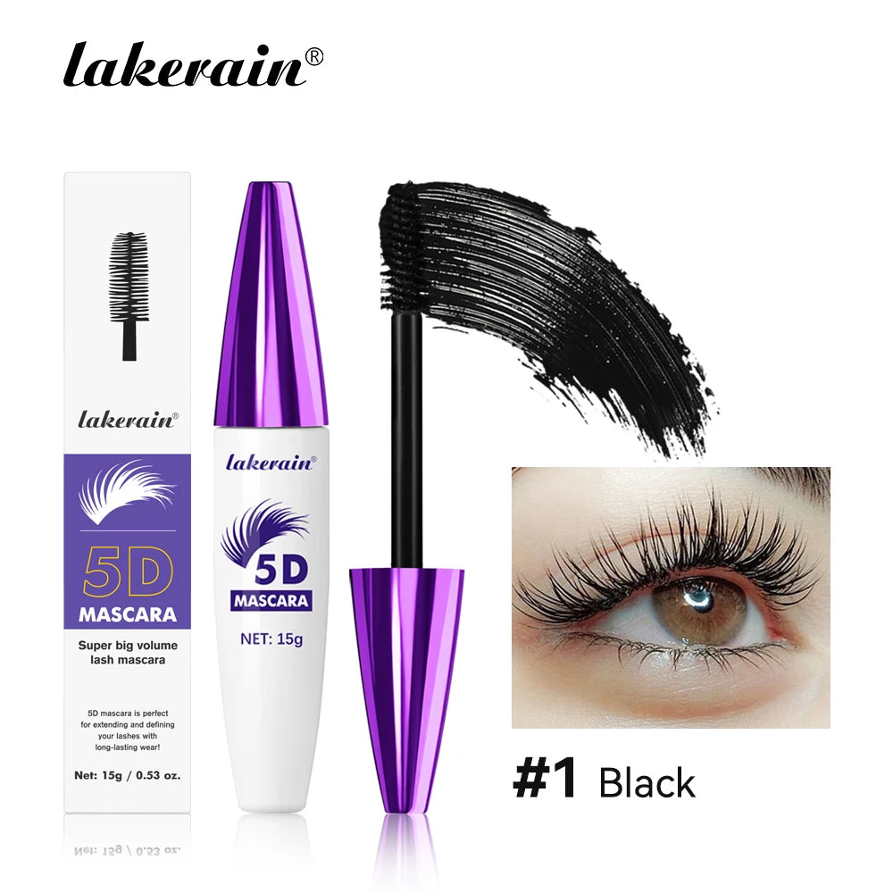 Lakerain 5D Mascara Waterproof Long Lasting Smudge Proof Lengthening