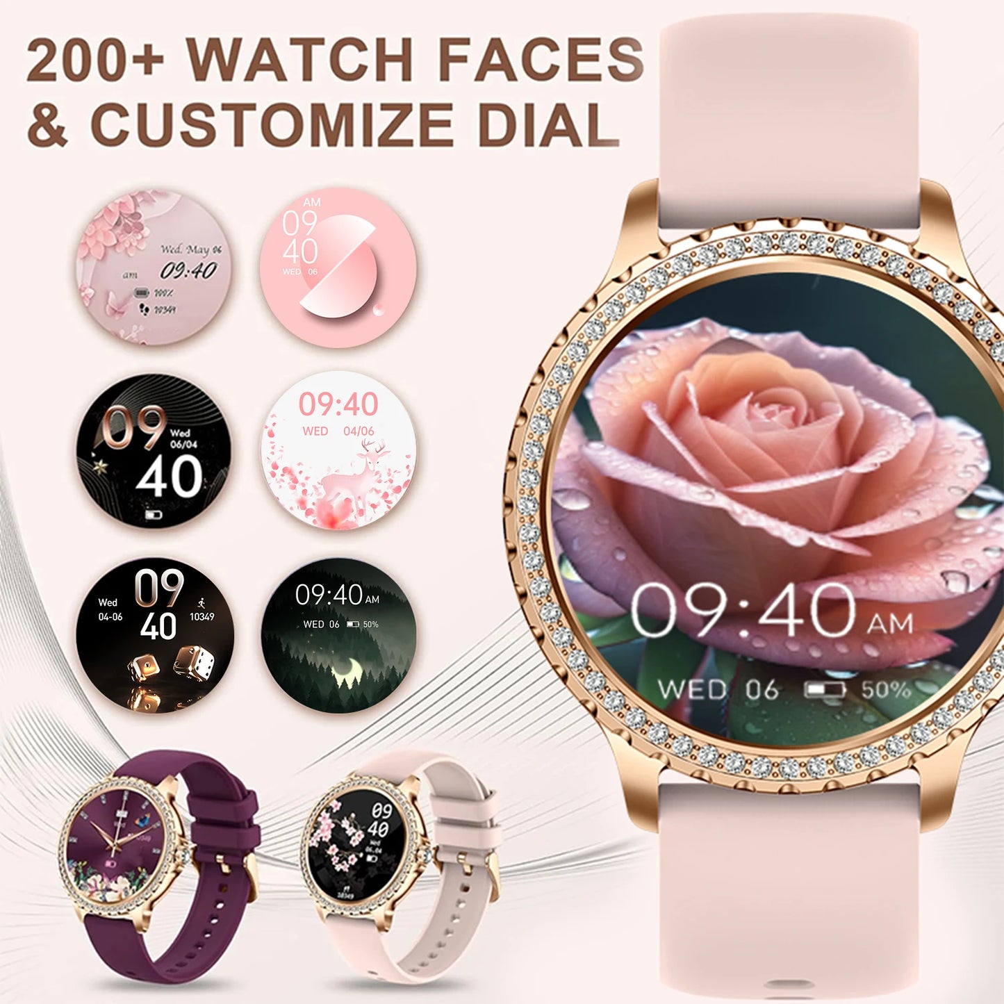 INNOFOVO Women Smartwatch Touchscreen Fitness Tracker With Wireless Calls