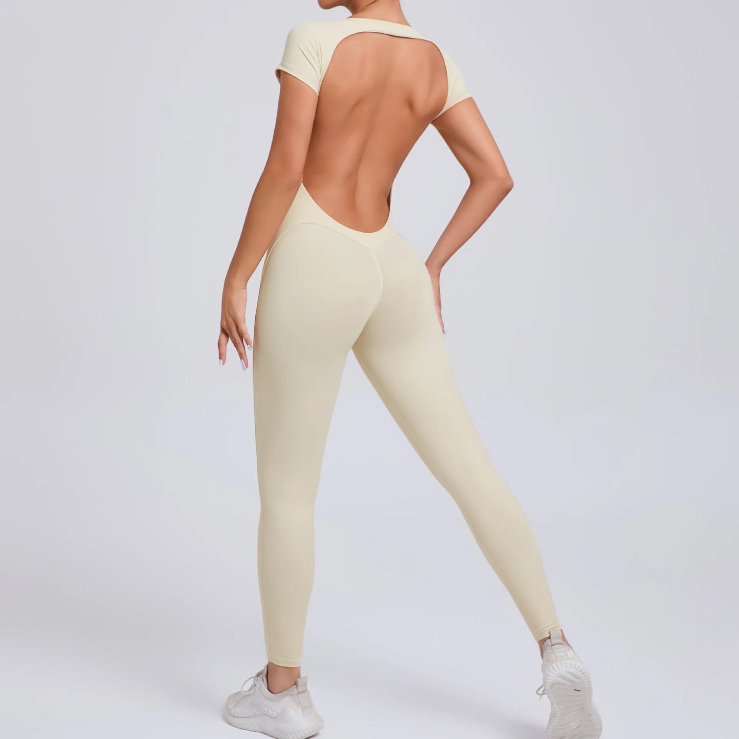 COZOKCN Yoga Jumpsuit Open Back One Piece Women
