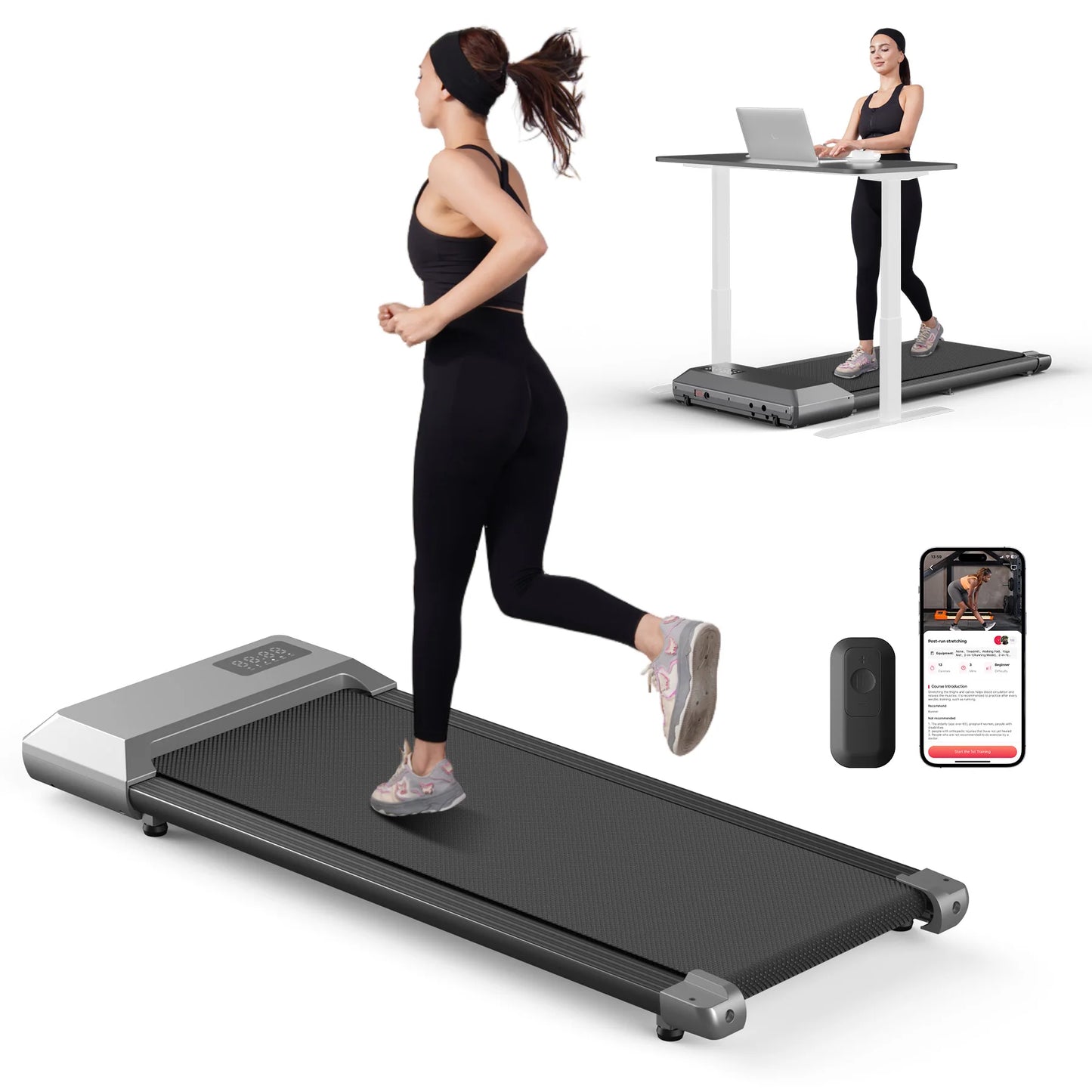 Treadmill 2.5 HP Home Walking Running Pad LCD Display