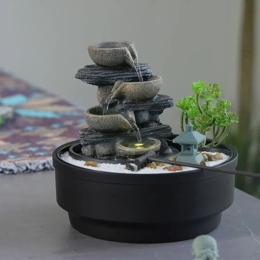 Tabletop Water Fountain Zen Pagoda