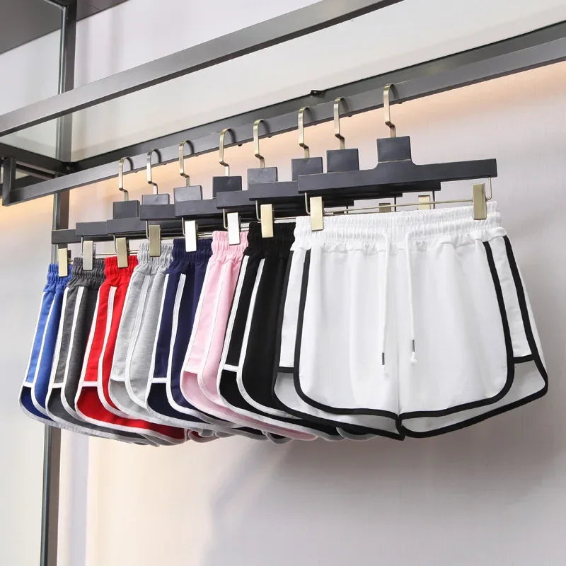 Striped Sports Shorts Women Loose Wide Leg