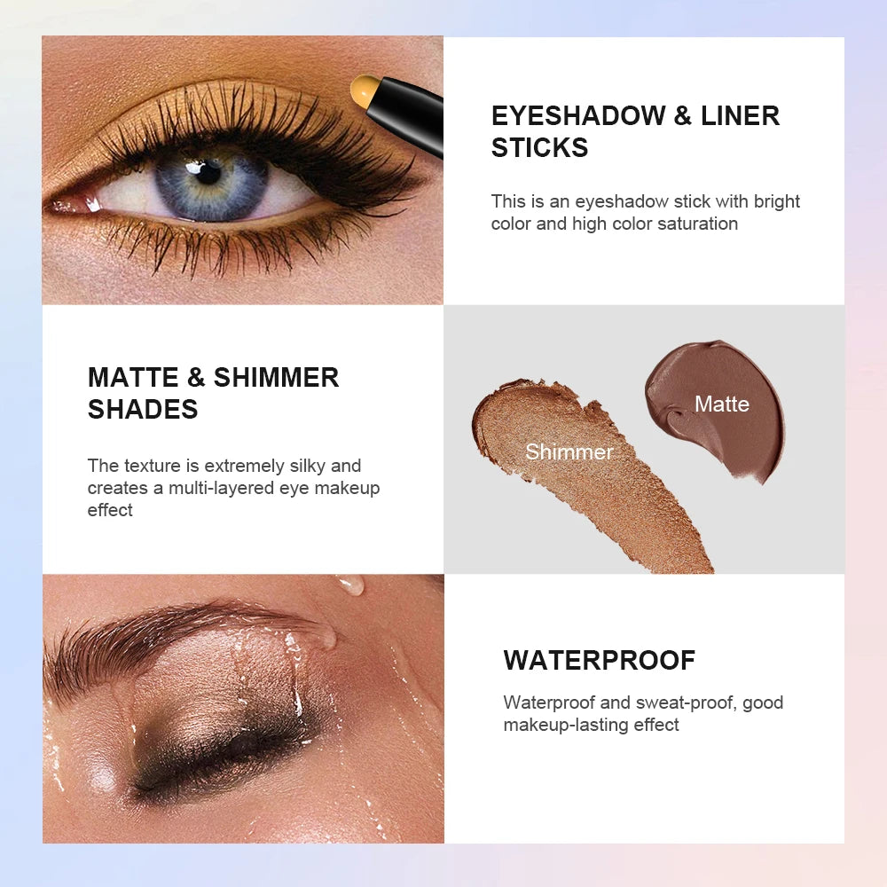 Lakerain Eyeshadow Stick Matte Shimmer Waterproof
