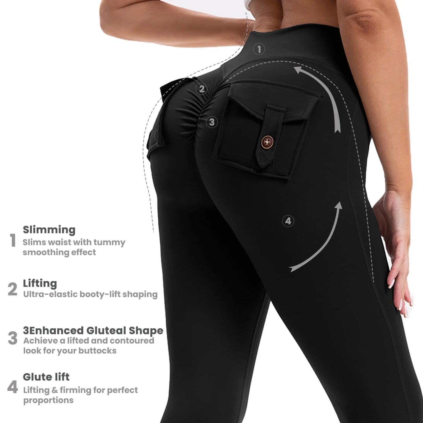 Curve Enhancing Flared Bootcut Yoga Pants High Waist Pockets Breathable