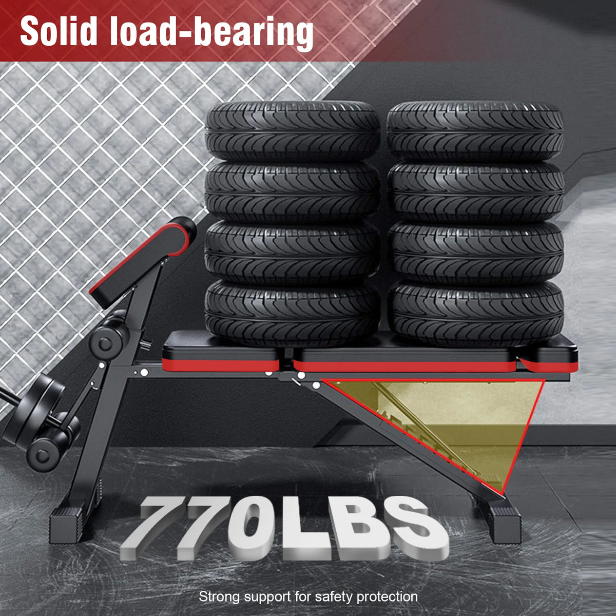 Adjustable Foldable Weight Bench With Headrest