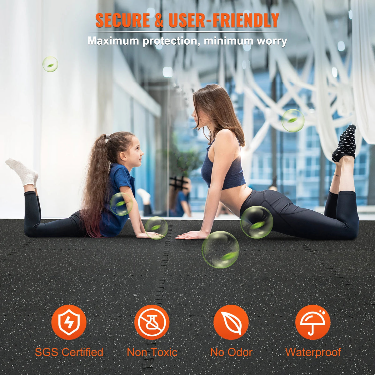 SucceBuy Interlocking Gym Floor Mats With Eva Foam Rubber