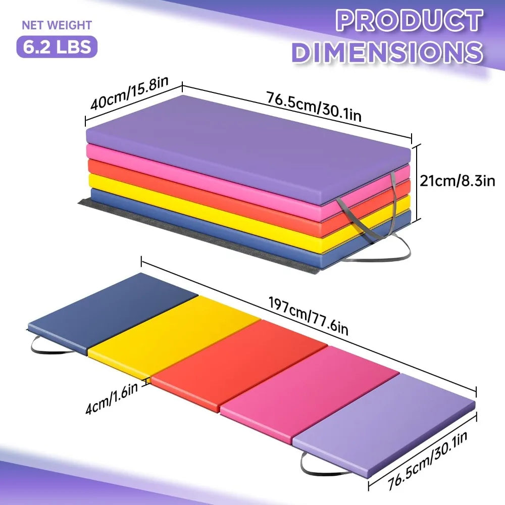 Foldable Gymnastics Tumbling Mat Portable Yoga Mat For Home