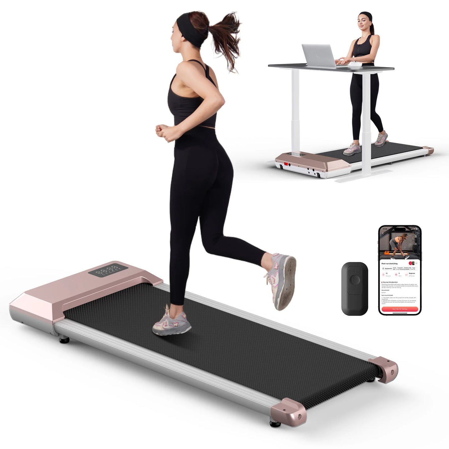 Treadmill 2.5 HP Home Walking Running Pad LCD Display