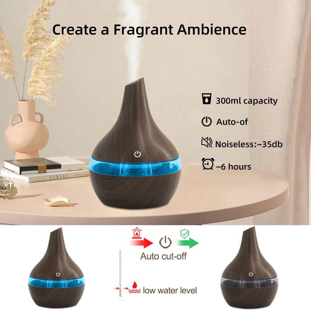 OIMG USB Essential Oil Diffuser Humidifier LED Aromatherapy Remote