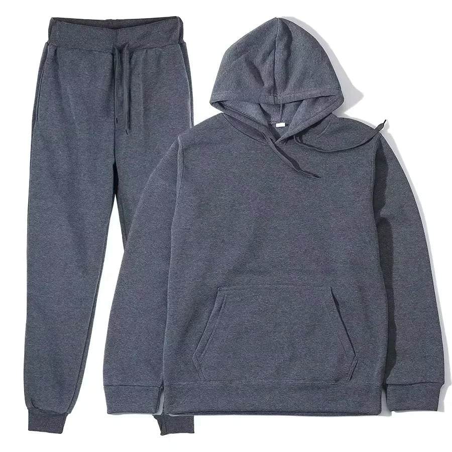 Winter Tracksuit Women Two Piece Set Hooded Sweatpants