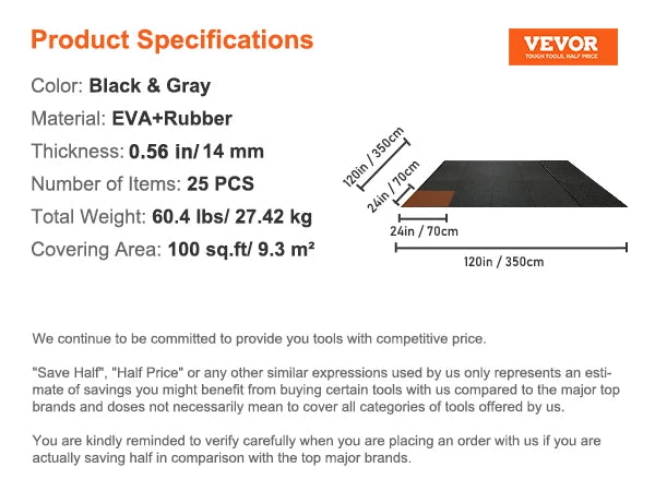 SucceBuy Interlocking Gym Floor Mats With Eva Foam Rubber