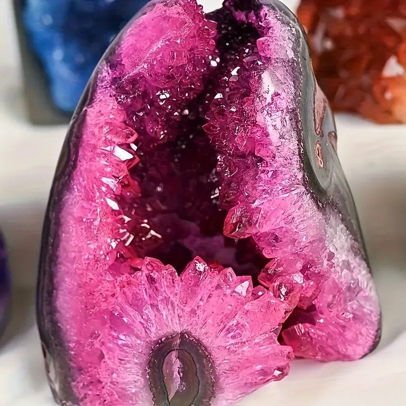 300-400g Pink Geode Quartz Crystal Rose Red Crystal Quartz Room Decor Crystals Crystals and Stones Healing