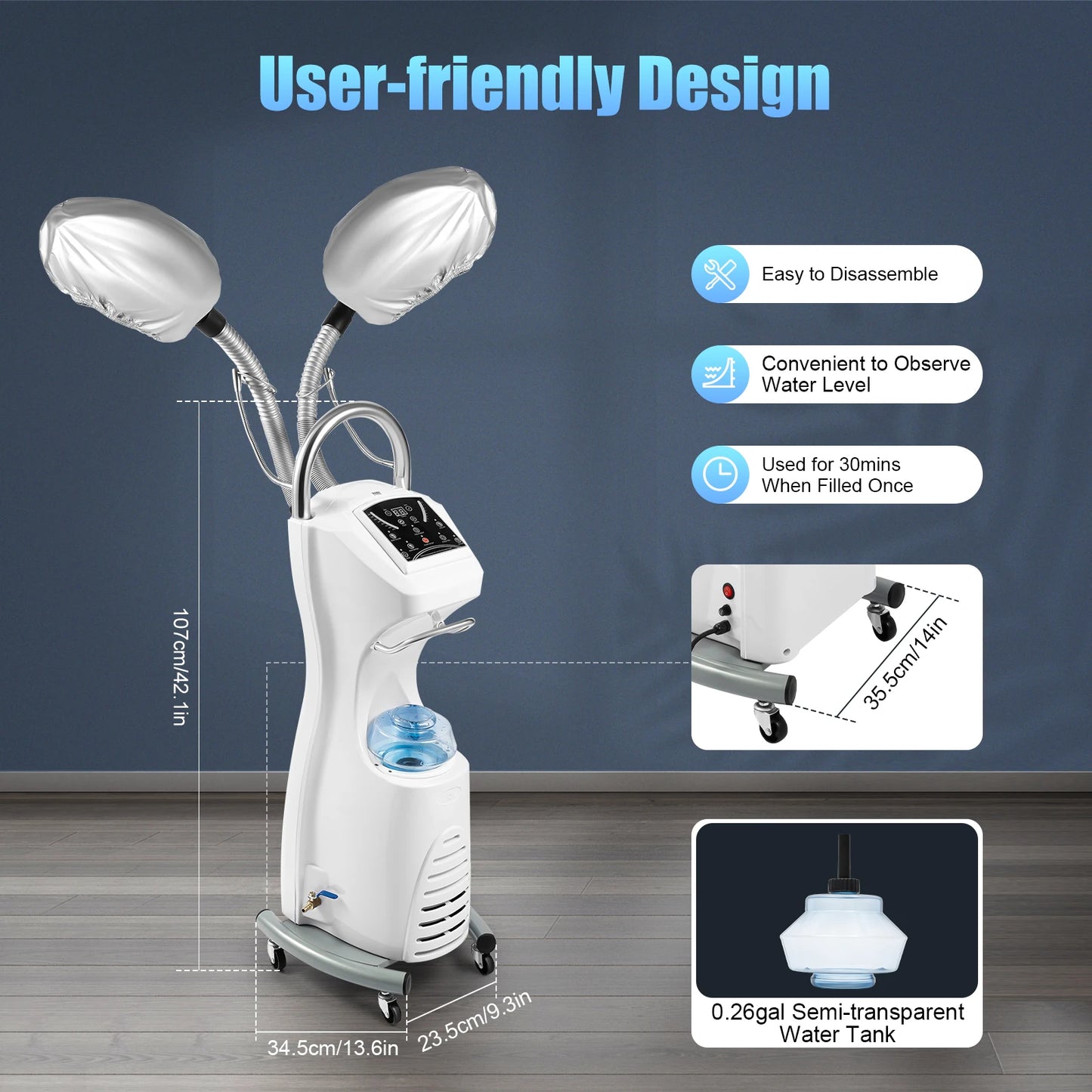 Standing Hair Care SPA Machine White Beauty 110v Hair Coloring Treatment Hair Dryer Styling Nano Steam Beauty Salons