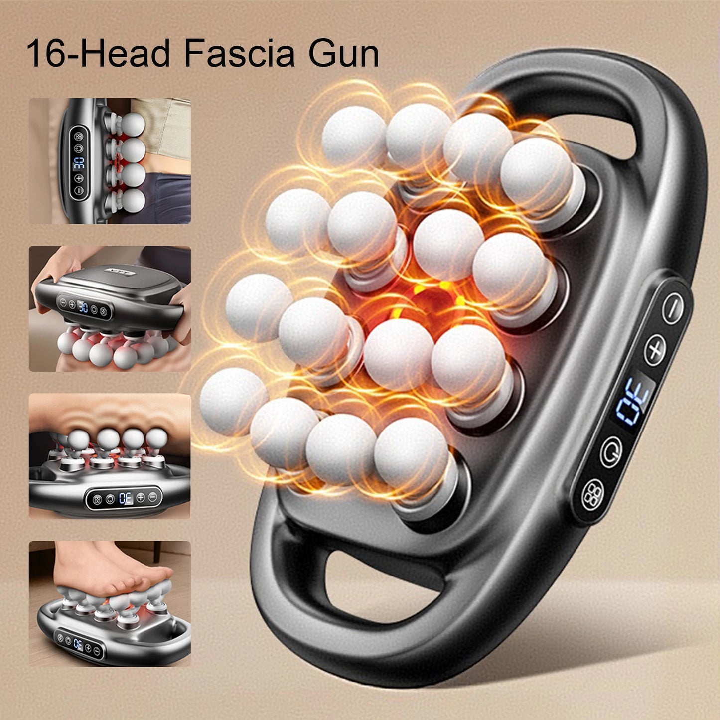 Foreverlily 16 Heads Fascia Gun High Frequency Massage