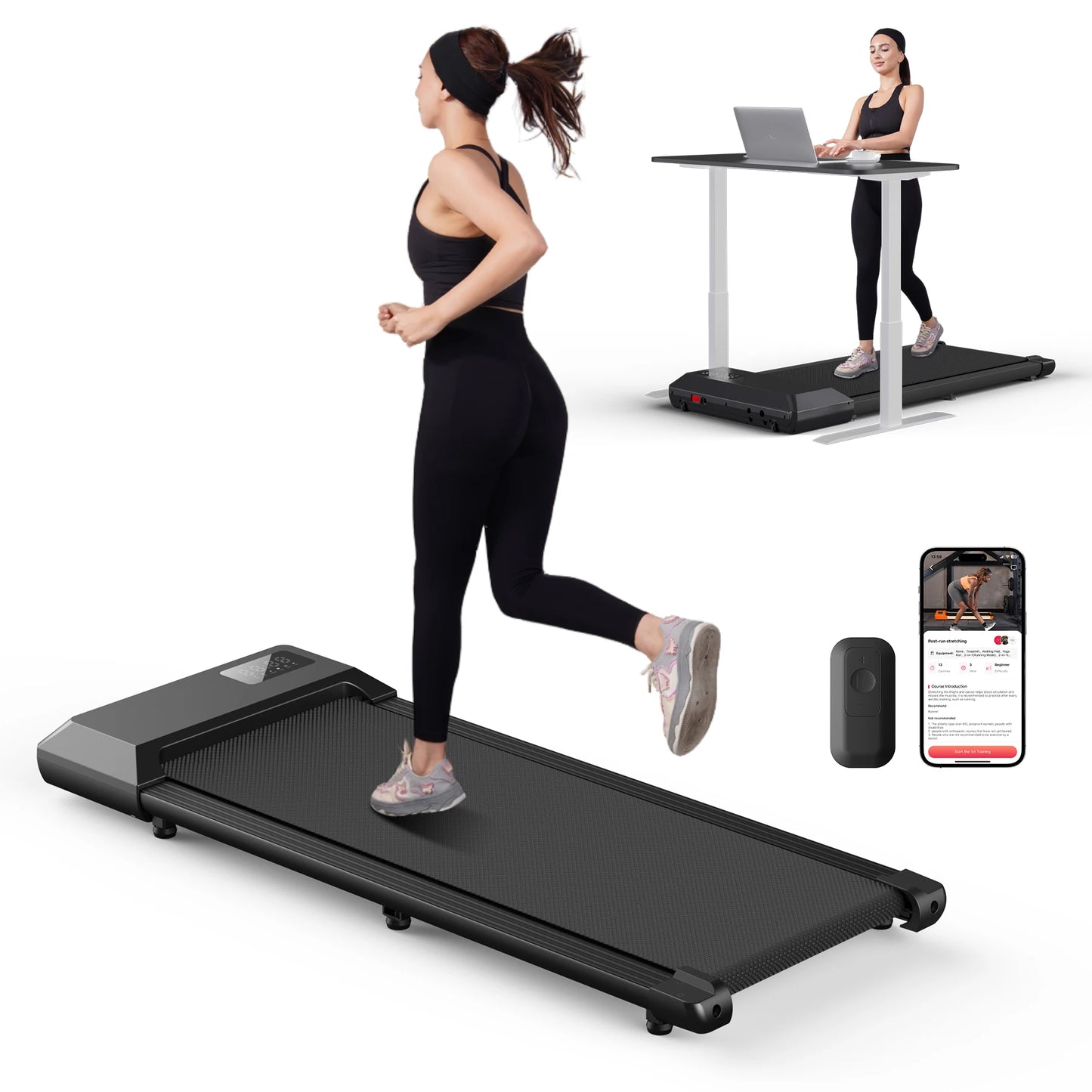 Treadmill 2.5 HP Home Walking Running Pad LCD Display