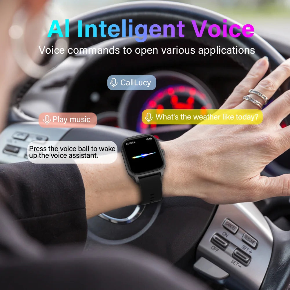 LAXASFIT Smartwatch Bluetooth Calling Voice Assistant 100 Sports Android Ios