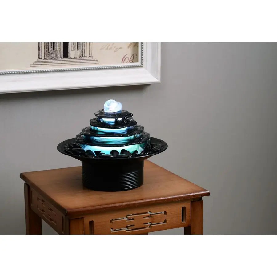 Stone Flake Waterfall Tabletop Fountain