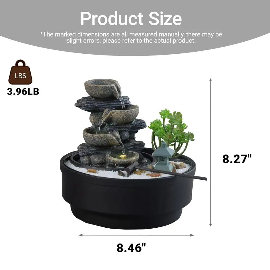 Tabletop Water Fountain Zen Pagoda