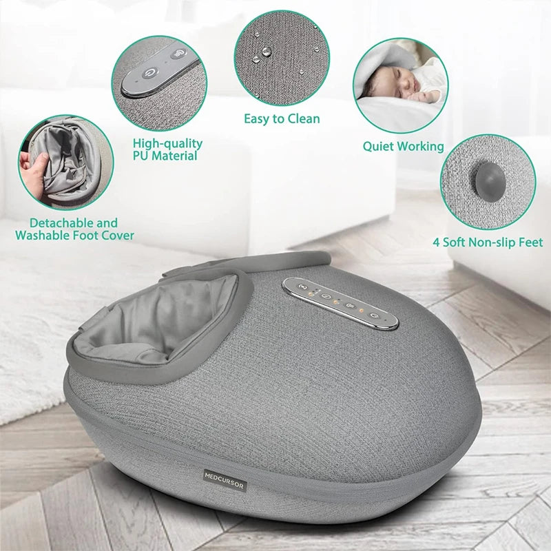 Medcursor Foot Massager Heating Therapy Shiatsu Deep Kneading Roller