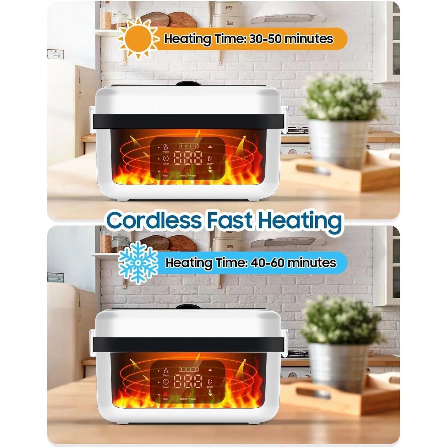 Rechargeable 8000mAh Timer Lunch Box with Warmer
