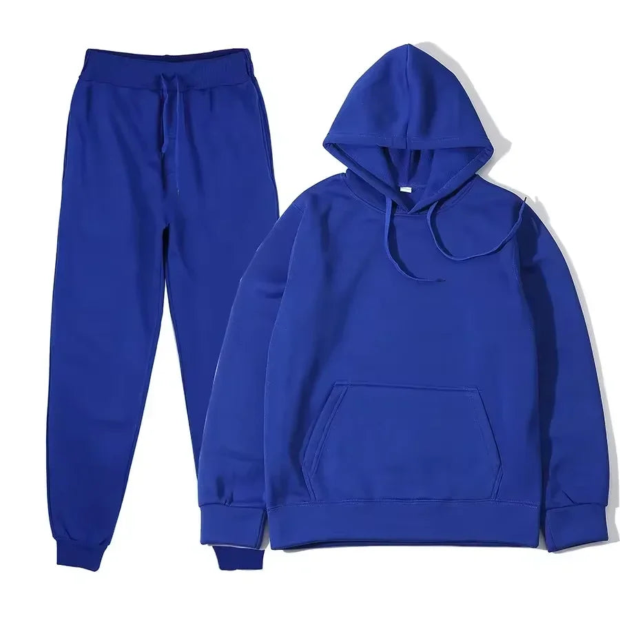 Winter Tracksuit Women Two Piece Set Hooded Sweatpants