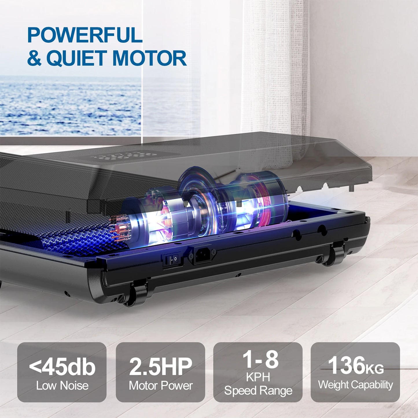 Superun 2.5HP Home Treadmill Walking Running