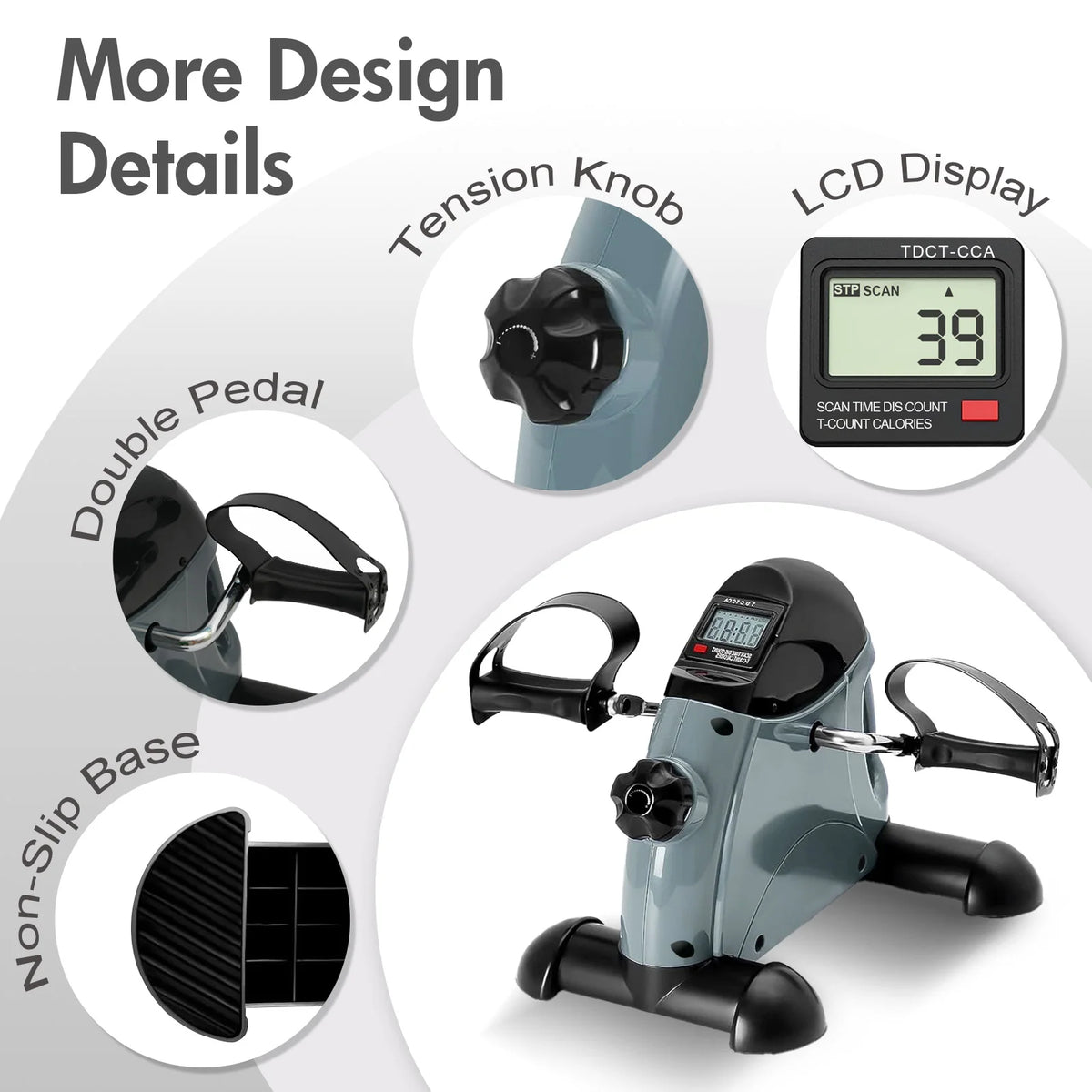 Mini Under Desk Pedal Exerciser With Digital Screen