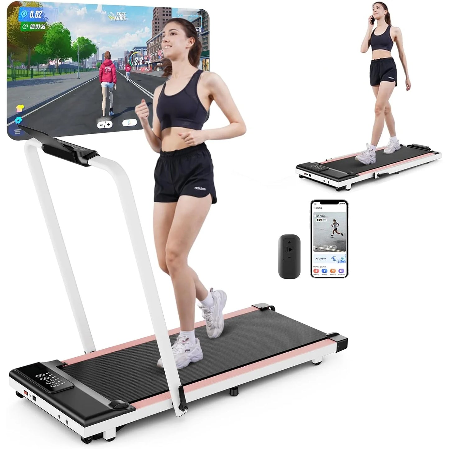Superun 3in1 Walking Pad Treadmill 300 Lb Capacity 3.0HP HomeOffice