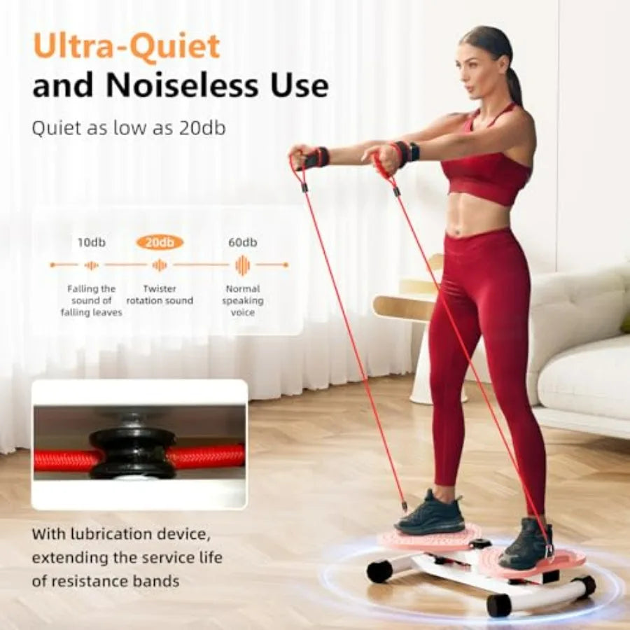 Waist Twister Machine Exercise, Ab Twister Board with 330 lbs Weight Capacity Ultra-Quiet Pilates Board for Women Belly Fat Loss