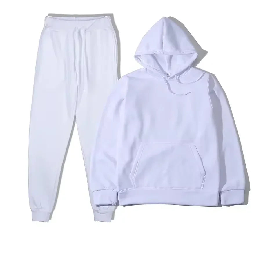 Winter Tracksuit Women Two Piece Set Hooded Sweatpants