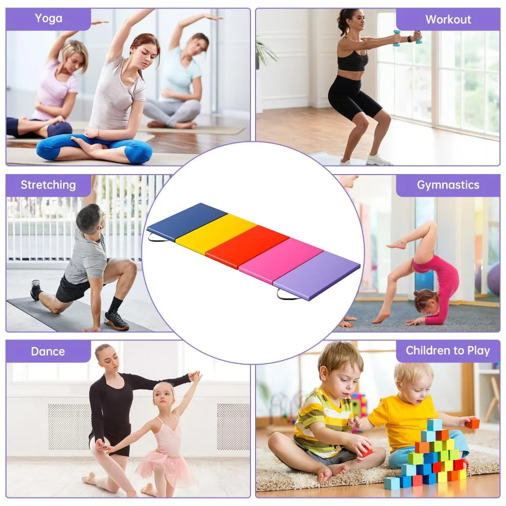 Foldable Gymnastics Tumbling Mat Portable Yoga Mat For Home