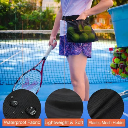 Tennis Pickleball Ball Holder Waist Pack Sweatproof Mesh Pouch