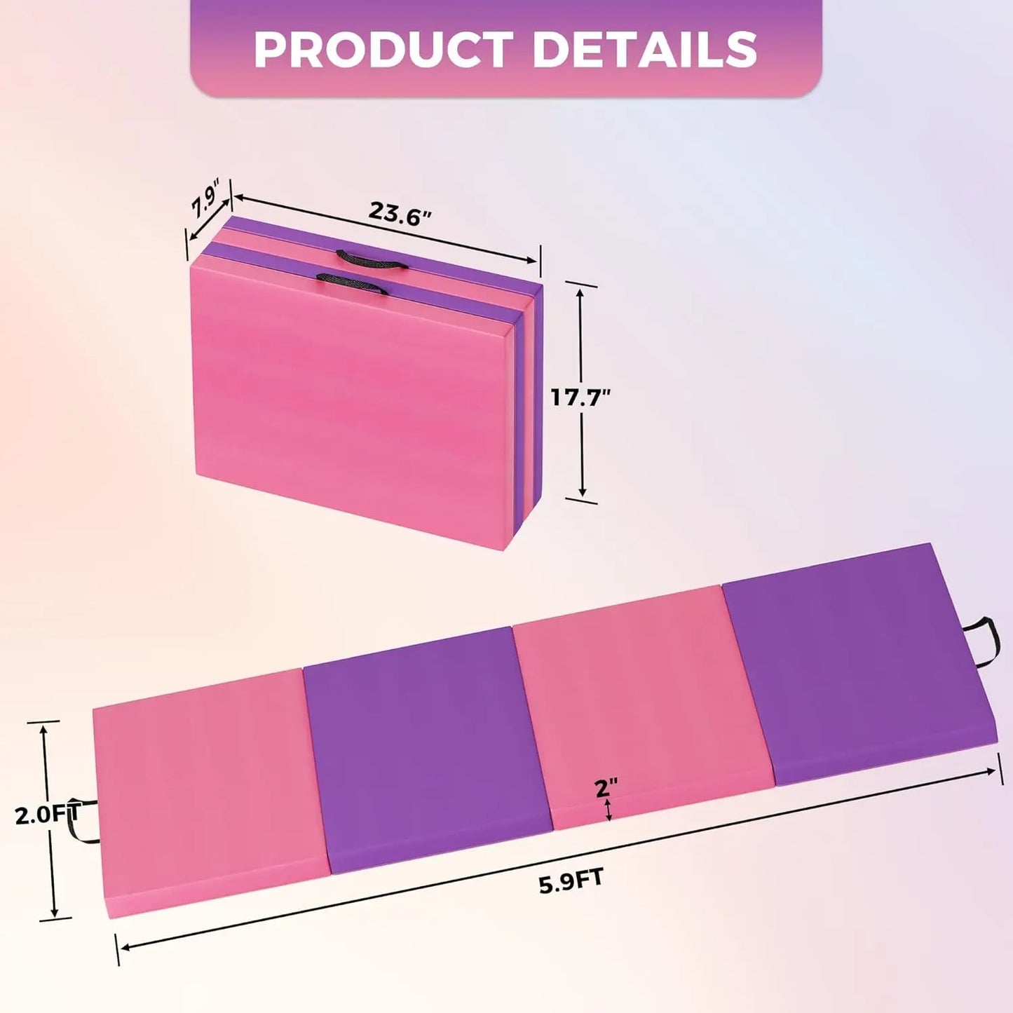 TWISTER.CK Folding Gym Mat Extra Firm High Density Foam Non Slip