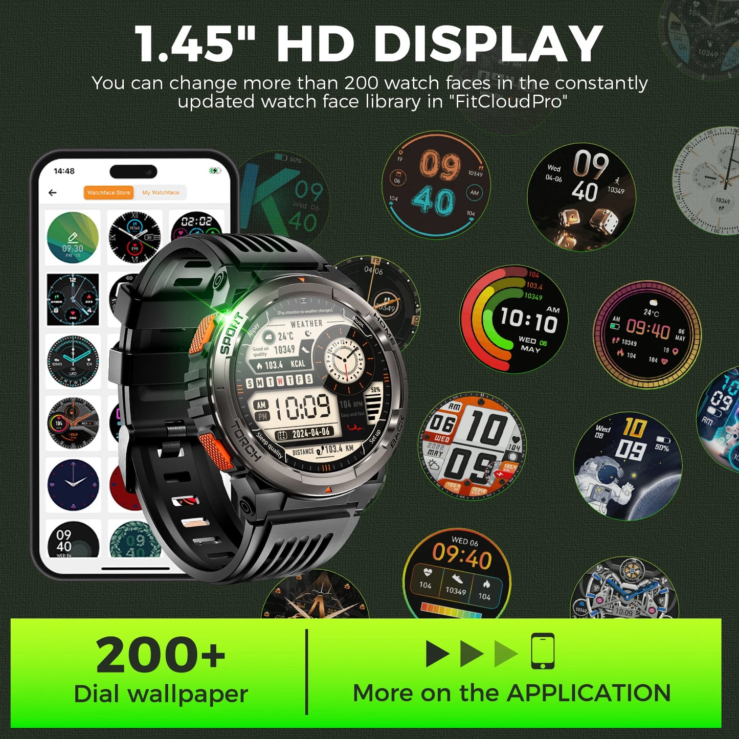 EIGIIS KE5 Smartwatch 3ATM Waterproof With Compass And Altitude Barometer