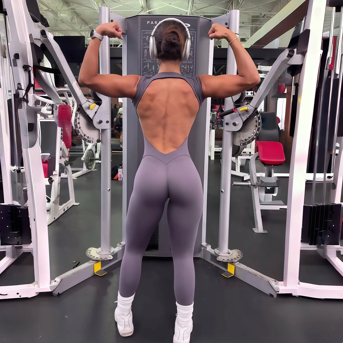 COZOKCN Yoga Jumpsuit Open Back One Piece Women