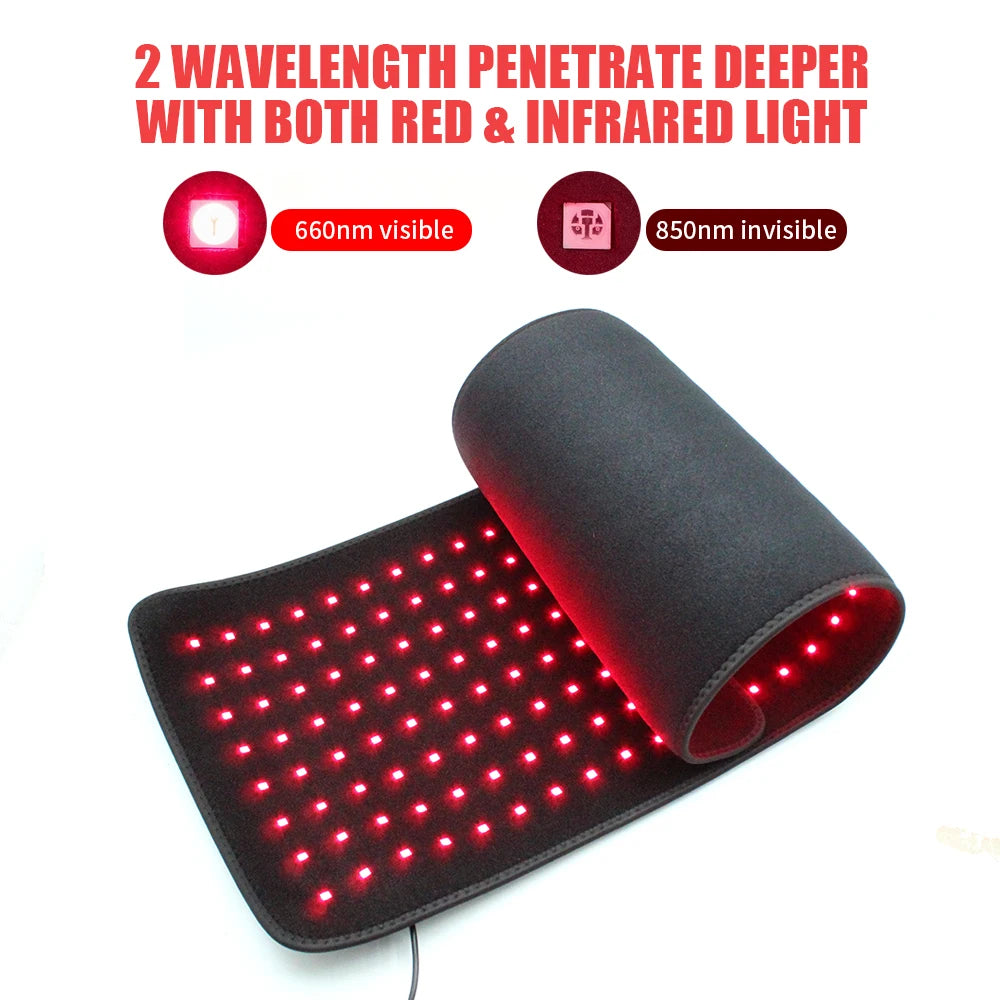 Red Light Therapy Pad for Body 31" x 11" Dual Chip 660nm 850nm LED Infrared Light Device for Waist Back Shoulder Muscle Relax