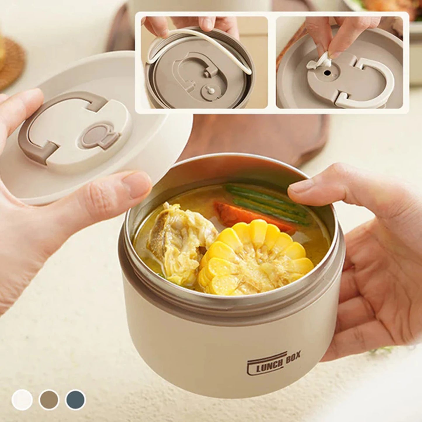 Thermal Lunch Box Leakproof Folding Handle